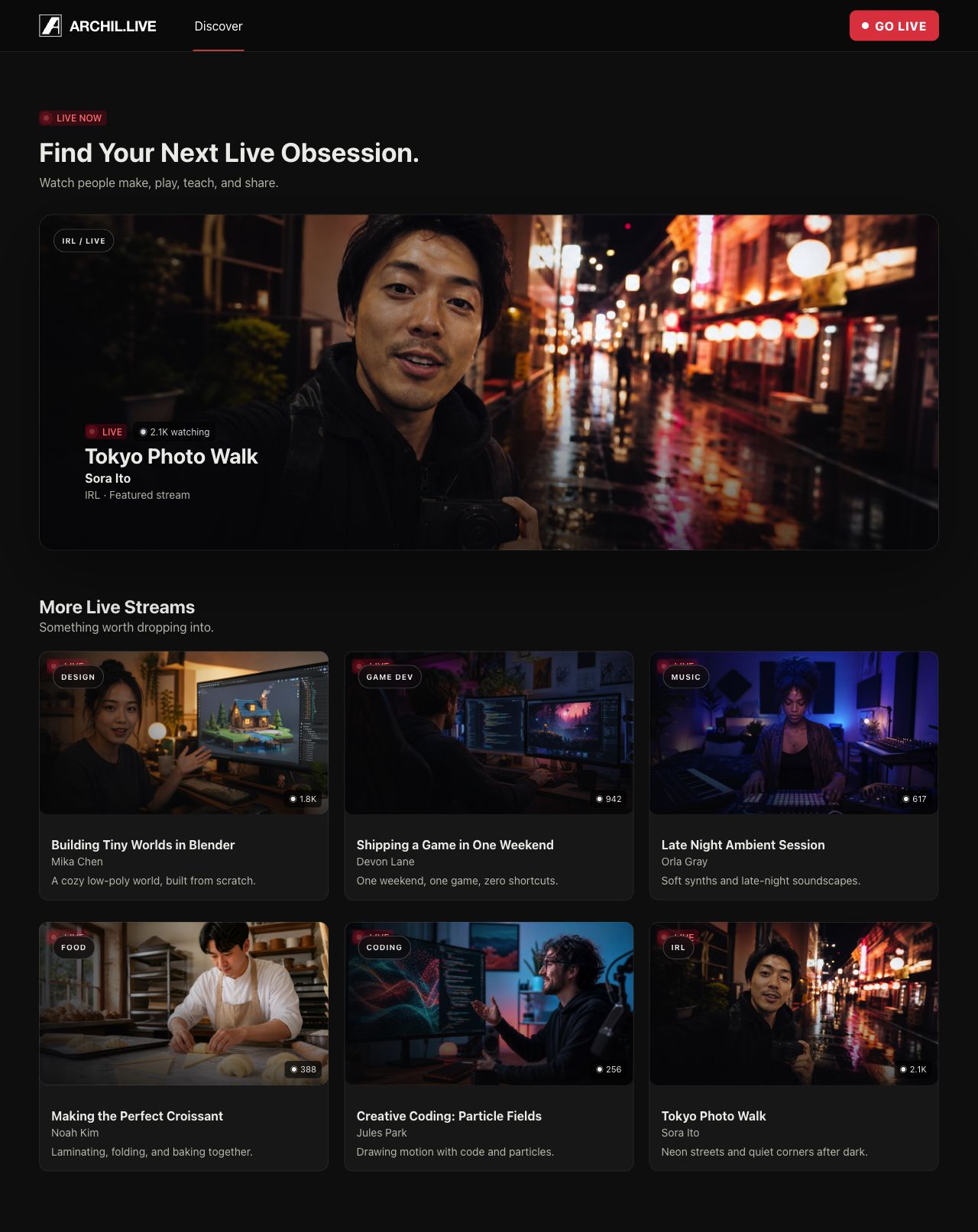 archil.live finished discovery interface
